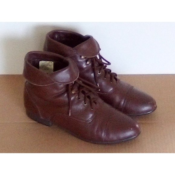 Maine Woods Women's Lace-Up Convertible Collar Leather Ankle Boots, Size 7 - Picture 4 of 6